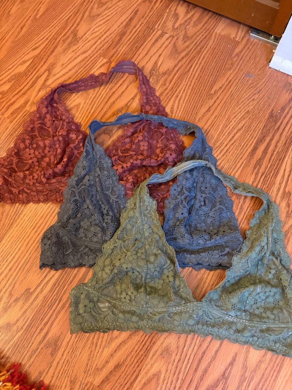 Lot of 3 Free People Halter Bra Bralette size XL, XL, and L